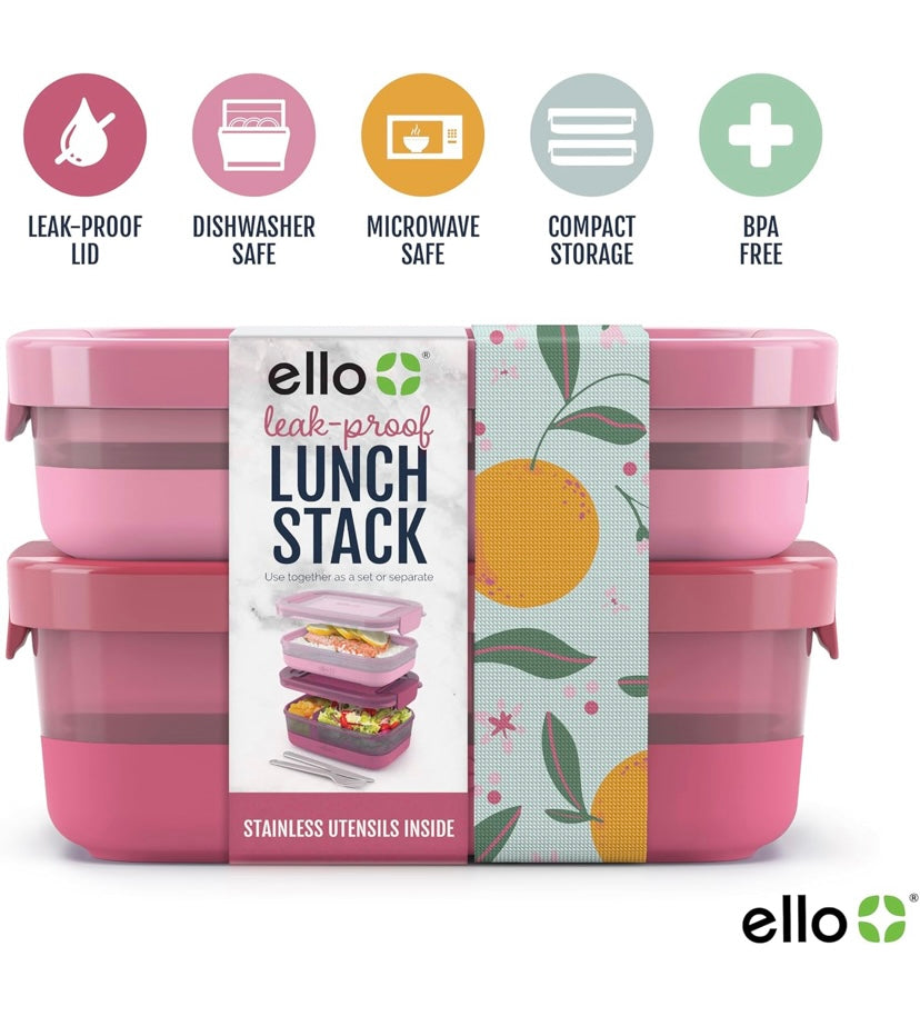 Set 2 bentobox Ello Rosa PRE ORDEN
