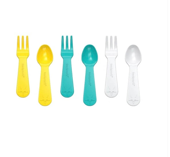 Set cuchara y tenedor pequeños Amarillo