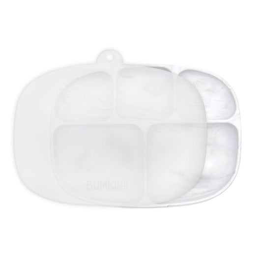 Plato de Silicona Bumkins 5 divisiones mármol