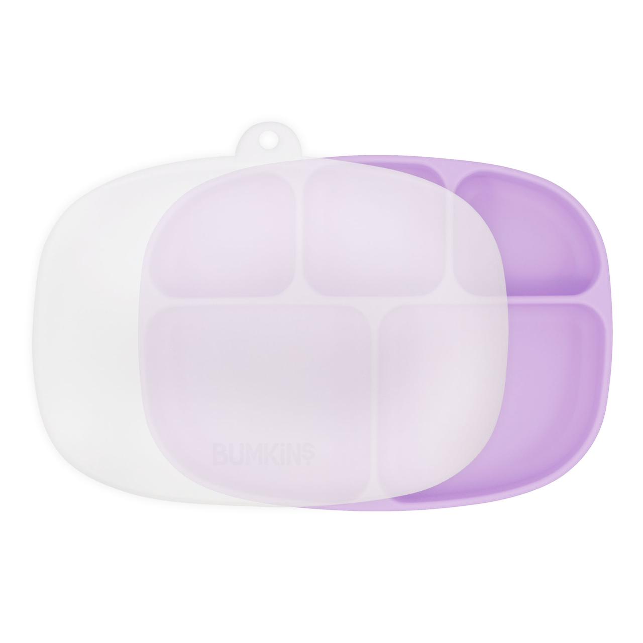Plato de Silicona Bumkins 5 divisiones lila