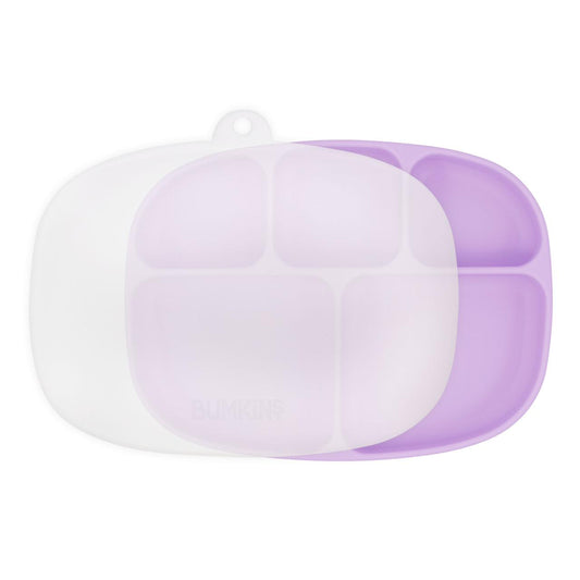 Plato de Silicona Bumkins 5 divisiones lila